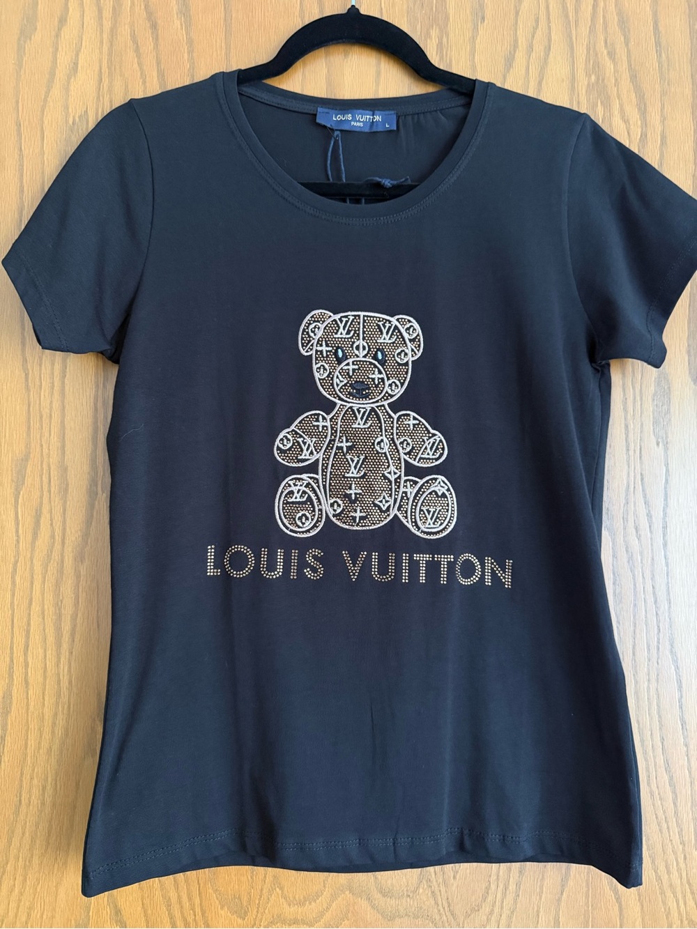 New Teddy Bear Graphic Black T-Shirt Women’s Size L - Picture 2 of 4